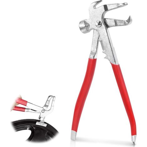 Alicates de equilibrado de ruedas rojos con martillo para llantas de equilibrado Clip-On (1/5)