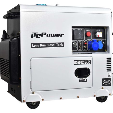 Itc Power – Groupe électrogène diesel monophasé 6300W pour installations solaires – Moteur D500E 498cc – Économie de carburant – Insonorisé (1/5)
