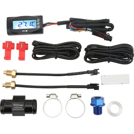 Jeffergarden 4 en 1 eau huile température temps tension jauge LCD affichage numérique DC12V universel pour moto M14x1.25 (1/5)