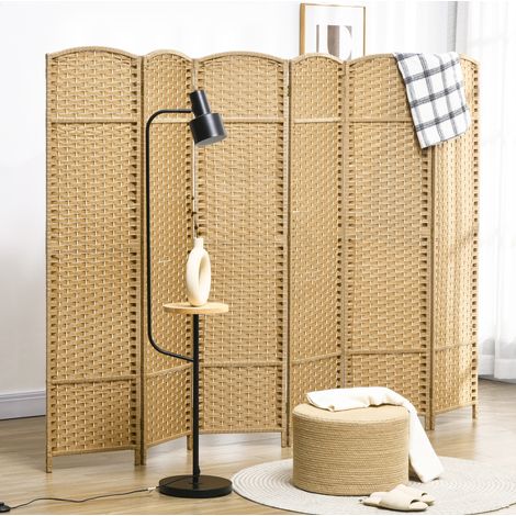 Biombo plegable de 6 paneles 240 x 170 cm de bambú natural (1/5)