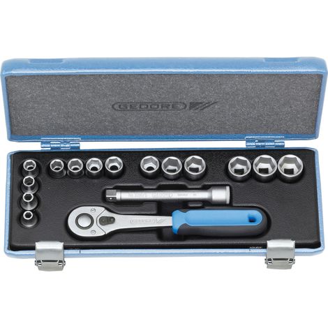 GEDORE Steckschlüssel-Set 3/8" 16-tlg 6-kant 6-19mm 30 JMU-10 2682885 (1/5)