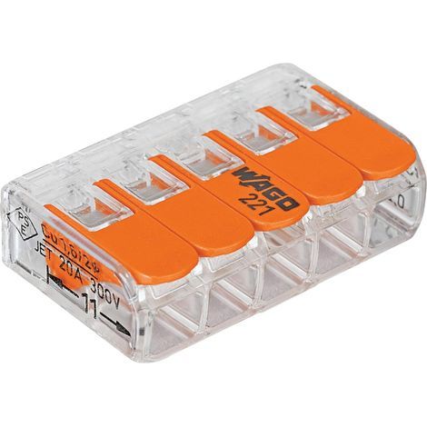 5x Connecteur Wago 221-415, Levier, 32A, 450V, Cuivre, Installation Électrique