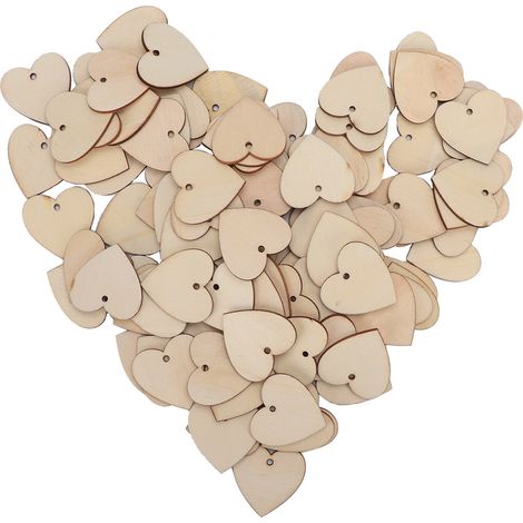 100 Stück hübsche herzförmige DIY-Bastel-Hängedekorationen für Zuhause, Hochzeiten und Weihnachtsbäume (1/5)