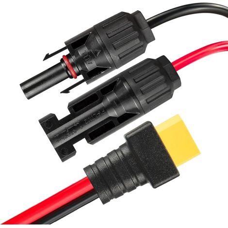 XT90-Buchse auf MC4 10 AWG 1,8 m 600 V 30 A UL2468 Solarkabel für Powerstation, Wohnmobil, Camping, Batterieladung – Flexibles und langlebiges XT90-Solarkabel (1/5)