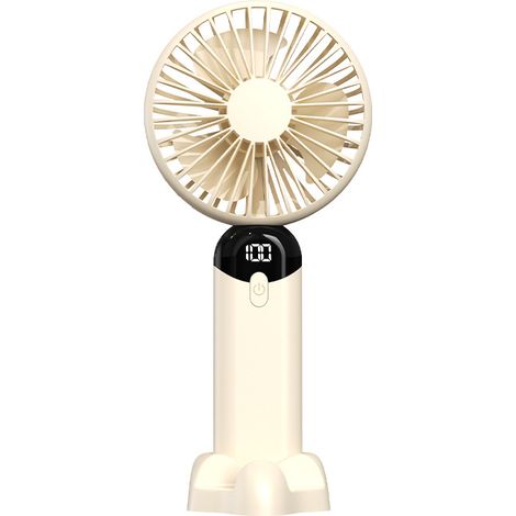 Ventilador portátil - 6 velocidades ajustables - Nivel de ruido inferior a 36 decibelios - Dimensiones21 x 9,6 x 3,8 cm - Material HIPS - Beige (1/5)