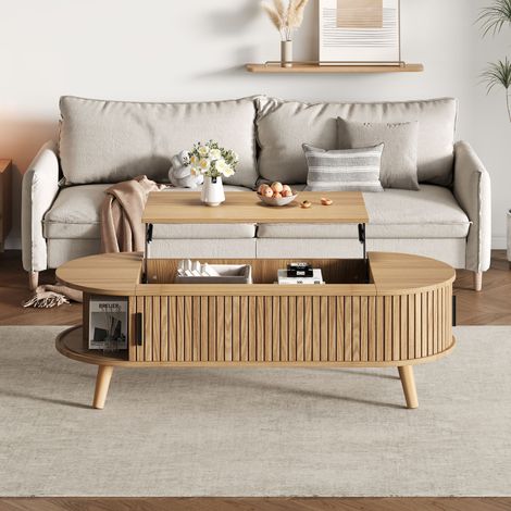 Wohnzimmertisch Couchtisch Stauraum 120x50x39,5 HAVRYA