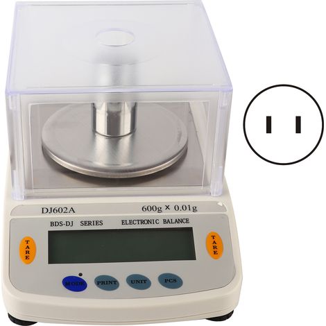 Balance électronique portable 600g précision 0,01g, affichage numérique, outil de pesée laboratoire, prise US 100-240V, pèse-objet compact (1/5)