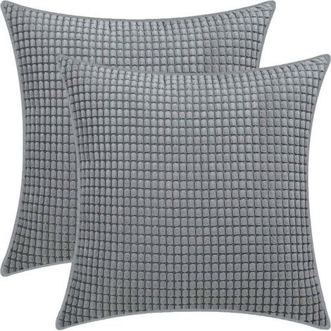 Corn kernel pillowcase, soft corduroy pillowcase, home living room bedroom decoration sofa cushion cover (2pcs dark grey, 45x45cm) (1/5)