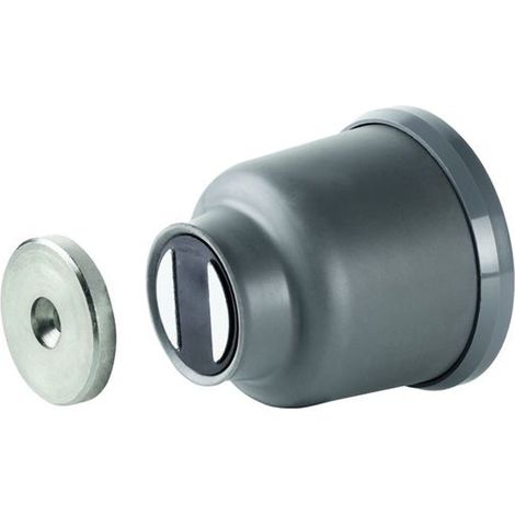 Arrêtoir de porte mural 30kg D22 gris – Fixation polyamide – Résistant aux impacts – Pour intérieur et extérieur – Arelec