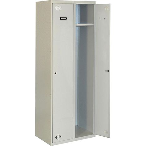 SimonRack Vestiaire Métallique 1 Porte, 1800x800x500 mm, 2 Modules, Serrure à Clé et Aérations, Gris Simonlocker (1/4)