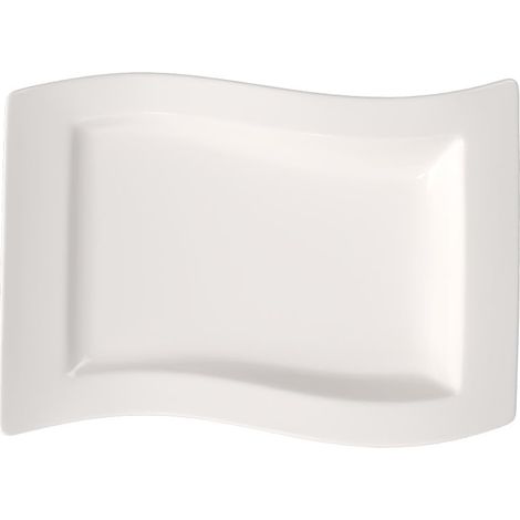 Assiette Gourmet Porcelaine Blanc 40,5 x 24,5 x 8 cm 1 Assiette (1/4)