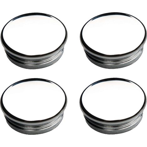 4x Embout de tube rond rentrant à ailettes finition chromée Bouchon Capuchon Pied Meuble Protection Extrémité Cannelé Tuyau, Ø extérieur 35mm épaisseur tube 1,40 -1,84mm (1/2)