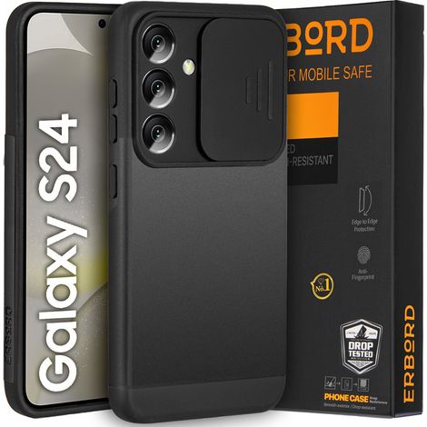 Custodia per Samsung Galaxy S24, erbord CamProtect, nera (1/5)