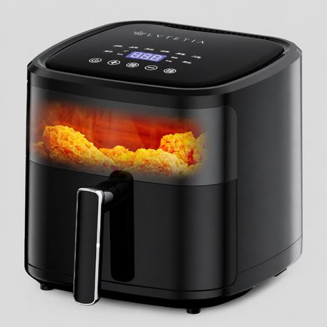 Air Fryer LVTETIA BW-3021D, Friteuse sans huile capacité 5L avec fenêtre, 1350W, fonction vapeur