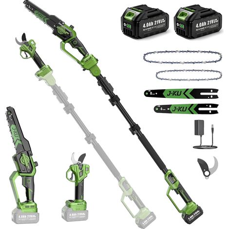 Élagueuse sur Perche 4 en 1 sans Fil avec Batterie, Mini Tronçonneuse 20 cm (8 Pouces) (1/5)