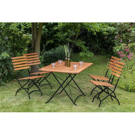 Schlossgarten Set 5tlg 4 Stühle Tisch 120x80cm