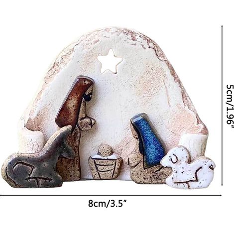 Décorations de table de Pâques en résine représentant une scène de la Nativité, artisanat (1/5)