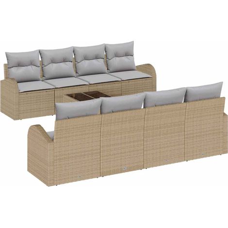 Maison Exclusive - Gartensofa-set Beige 55 x 55 x 37 cm Poly-Ratt