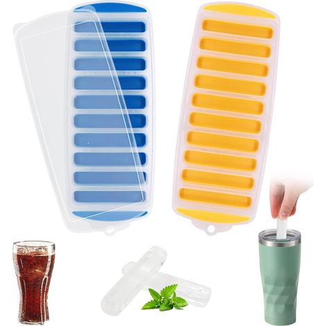 2 Pièces Bac à Glaçons Bouteille Fond en Silicone Glaçons Réutilisables à Libération Facile avec Couvercle Amovible Anti-éclaboussures Idéal pour les Boissons pour Sportifs et Les Bouteilles d'eau (1/5)