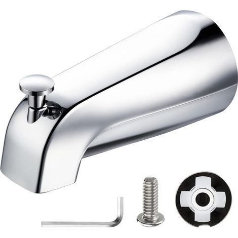 Bec de Baignoire à Emboîter avec InverseurJINFGERNECompatible Tuyaux 1/2 po, Finition Chromée, Installation Facile, Kit Complet Inclus