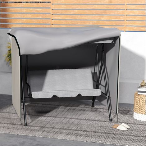 Copertura protettiva per altalena da giardino 177x114x152 cm Oxford poliestere grigio, impermeabile anti-UV, con cerniera (1/5)