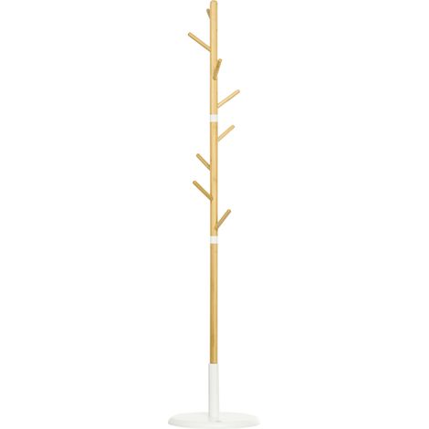 Porte-manteau scandinave HERVEY blanc et bois (1/5)