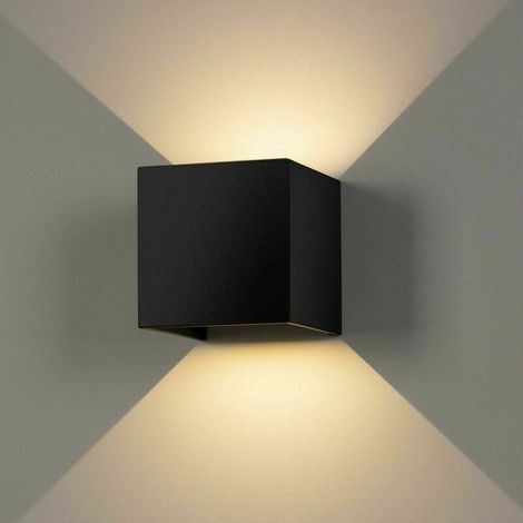 3PCS Applique Murale Interieur/Exterieur 6W,Lampe Murale LED Etanche IP65 Réglable Lampe Up Down Design 3000K Blanc Chaud Appliques Murales pour Salon Chambre Chemin  (Noir) (1/5)