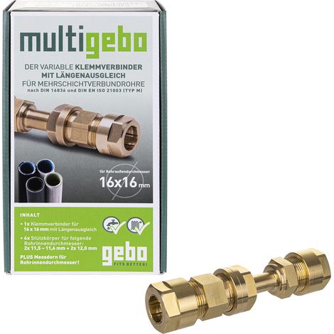 Connecteurs à pince MultiGebo avec compensation de longueur pour un diamètre extérieur de 32 mm
