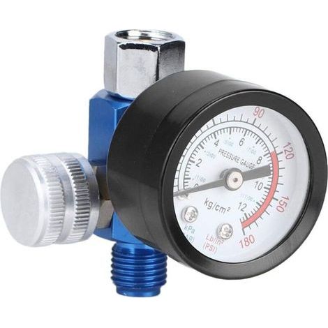 1/4 ”Regulateur de pression d'air, regulateur de pression d'air pour pistolet de pulverisation, pistolet de peinture, vanne de regulation de pression, vanne de regulation de pression, accessoires d'ou (1/5)