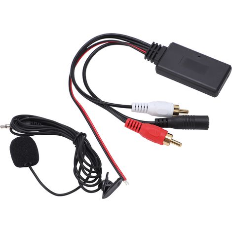 Adaptateur Bluetooth 5.0 AUX IN avec câble stéréo sans fil et microphone mains libres, compatible avec les appareils Pioneer équipés de 2 prises audio RCA. (1/5)