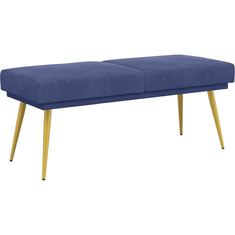 Double-Layered Bench Police Blue 120 x 45 x 46 cm Velvet vidaXL (1/5)