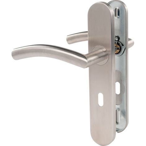 Ensemble de porte sur plaque - Clé L - Inox brossé - EXEM (1/4)