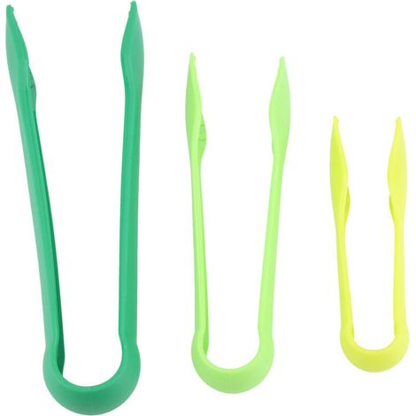 Pinces en Plastique, Pinces de Service Pince Non Collante 3 PCS Pinces en Plastique Multifonctions en Plastique pour Servir pour la Glace, le Pain, la Poignée de Viande (GREEN) (1/4)