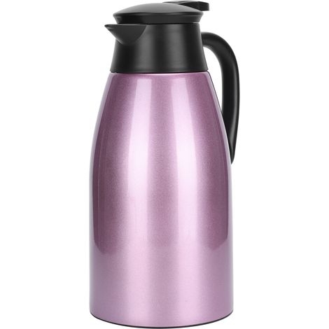 Bouteille isotherme de 2 L avec intérieur en acier inoxydable, violette, pour eau chaude et café. (1/5)
