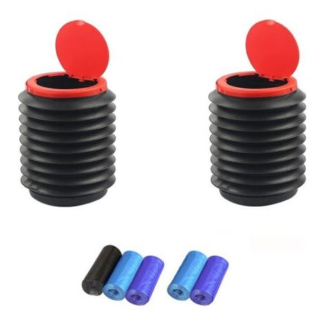 2 Pièces Portable Poubelle Seau de Voiture rétractable, avec 100 sacs poubelles,Poubelle Pliante Voiture Stockage MultifonctionnelPour Camping Les Voyages En Plein Air (1/5)