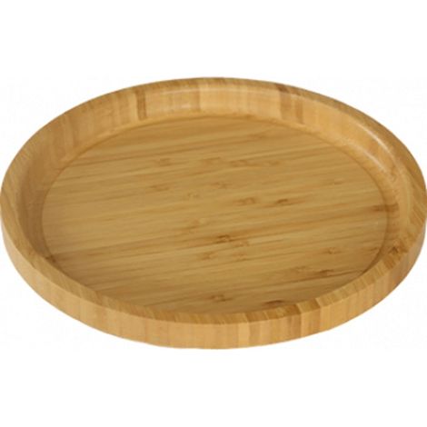 Plateau de service rond en bambou RAKI 34 x h 2,5 cm (1/2)