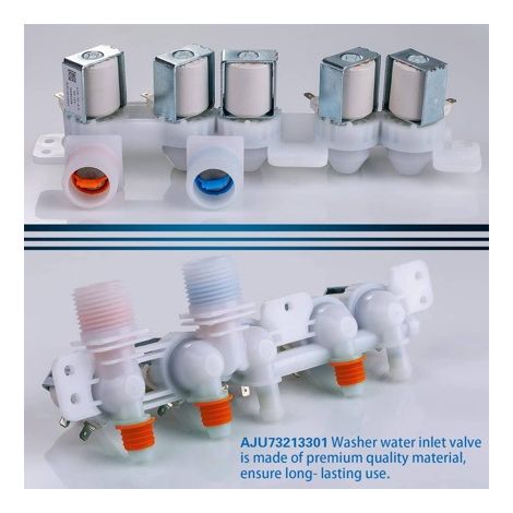 AJU73213301 est compatible avec la vanne d'eau de machine à laver LG AJU75152601 79631512210 DC12V.