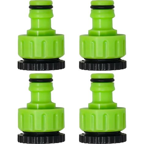 Dapetz ® 4 Pack Garden Hose Tap Connector, 1/2" & 3/4" BSP Threaded Faucets Kitchen Tap Connector Outdoor Garden Watering Fitting Quick Connector Set (1/5)