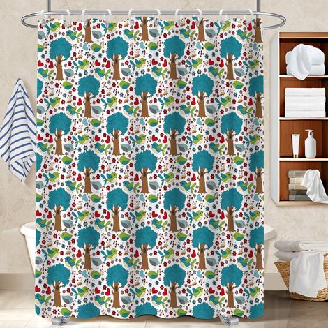 Rideau polyester pour douche 180x180 À œillets renforcés rideau étanche pour créer une ambiance spa (1/5)