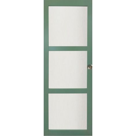 Porta scorrevole in Verde Cappotto Ral 6021 -Vetro 3 vetri H204 x L83 + 2 conchiglie