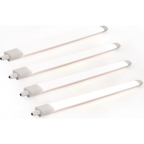 4Pcs Plafonnier 120CM, imperméable IP65 de 36W, lumière neutre 4500K (1/5)