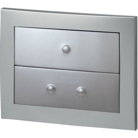 Plaque de commande à économie d'eau pour WC suspendu Equal chromé mat, Wirquin 55719671, gris