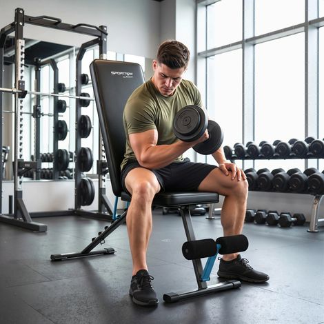 Banc de musculation pliable et réglable pour salle de sport à domicile, capacité de 300 kg, 7 positions de dossier (1/5)