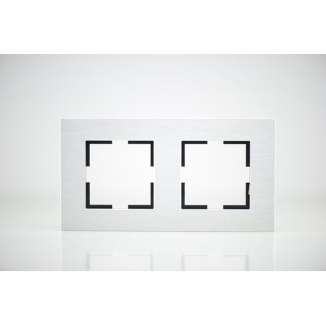 Plaque de finition métal alu 2 postes 84x159x10mm (1/2)