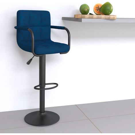 Barhocker Blau Samt