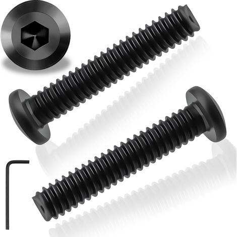 25pcs M5x35mm Vis Noire Tete Plate A2 V2a Vis M5 Boulon Vis Inox Tete Plate Cylindrique Vis Allen avec Clé Hexagonale convient Aux Appareils MéNagers Machines Industrielles (1/5)