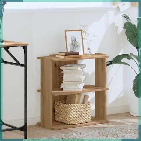 Bibliothèque - 860255 - chêne artisanal - 3 étagères - 60 x 30 x 60 cm (1/5)