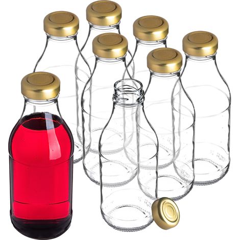 KADAX Juice Bottiglia di Vetro 330ml con Tappo per Bottiglie di Succo per Tinture di Succo 8 Pezzi (1/5)
