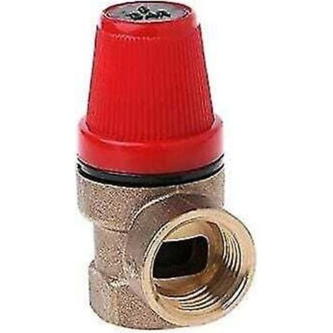 Soupapes de surpression femelles en laiton 1/2" - Soupape de sécurité pour eau/pétrole/gaz (3 bars) Soupape chauffage central (1/3)