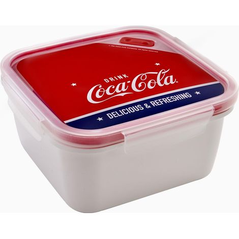 Snips, Lunch Box Coca-Cola Quadrato 1.4 L, Porta Pranzo con Coperchio, Bento Box 4 Chiusure di Sicurezza 18 x 18 x 8.5, Portapranzo Made in Italy 0% Bpa (1/5)